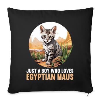 Egyptian Mau Kitten Cat Egyptian Mau - Sofa pillowcase 17,3'' x 17,3'' (45 x 45 cm) - black - Front