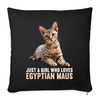 Egyptian Mau Kitten Cat Egyptian Mau - Sofa pillowcase 17,3'' x 17,3'' (45 x 45 cm) - black - Front