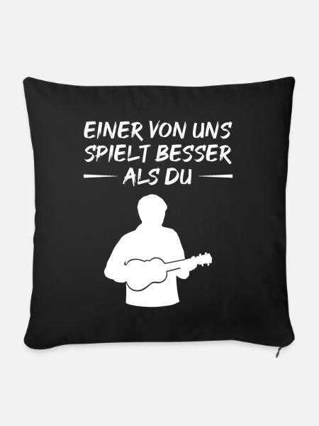 Herausfordernde Ukulele Spielkunst - Sofakissenbezug 45 x 45 cm - Schwarz