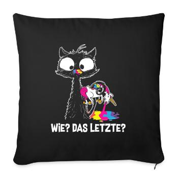 How The Last Cat Eats Unicorn Cats - Sofa pillowcase 17,3'' x 17,3'' (45 x 45 cm) - black - Front