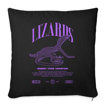 Green Tree Monitor Streetwear Lizard Keeper - Sofa pillowcase 17,3'' x 17,3'' (45 x 45 cm) - black - Front