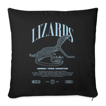 Green Tree Monitor Streetwear Lizard Keeper - Sofa pillowcase 17,3'' x 17,3'' (45 x 45 cm) - black - Front