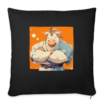 Unicorn Kawaii Japanese - Sofa pillowcase 17,3'' x 17,3'' (45 x 45 cm) - black - Front