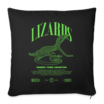 Green Tree Monitor Streetwear Lizard Keeper - Sofa pillowcase 17,3'' x 17,3'' (45 x 45 cm) - black - Front