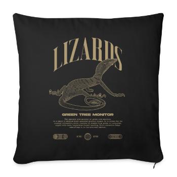 Green Tree Monitor Streetwear Lizard Keeper - Sofa pillowcase 17,3'' x 17,3'' (45 x 45 cm) - black - Front