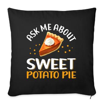Tarte aux patates douces Cadeau de tarte aux patates douces - Housse de coussin décorative 45 x 45 cm - noir - Devant