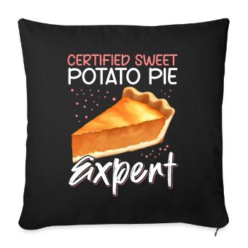 Tarte aux patates douces | Cadeau de tarte aux patates douces - Housse de coussin décorative 45 x 45 cm - noir - Devant