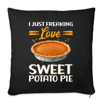 Tarte aux patates douces Tarte aux patates douces Cadeau - Housse de coussin décorative 45 x 45 cm - noir - Devant