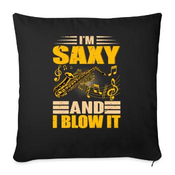 SAXOLOGIE - La science du cool - Housse de coussin décorative 45 x 45 cm - noir - Devant