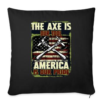 Woodworker Lumberjack United States Apparel - Sofa pillowcase 17,3'' x 17,3'' (45 x 45 cm) - black - Front
