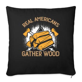 Wood Lover Wood Cutter Lumberjack Apparel - Sofa pillowcase 17,3'' x 17,3'' (45 x 45 cm) - black - Front