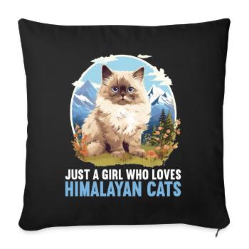 Chat de l’Himalaya Colourpoint Katze - Housse de coussin décorative 45 x 45 cm - noir - Devant
