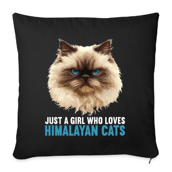 Chat de l’Himalaya Colourpoint Katze - Housse de coussin décorative 45 x 45 cm - noir - Devant