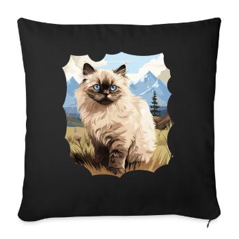 Chat de l’Himalaya Colourpoint Katze - Housse de coussin décorative 45 x 45 cm - noir - Devant