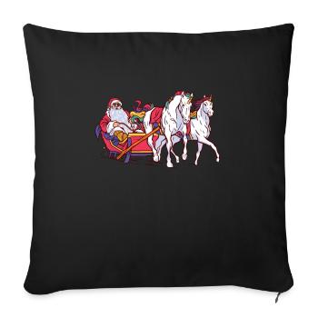 Unicorn Sleigh Christmas Kawaii - Sofa pillowcase 17,3'' x 17,3'' (45 x 45 cm) - black - Front