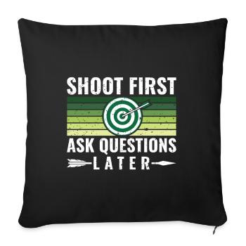 Shoot First Ask Questions Later - Archer - Sofa pillowcase 17,3'' x 17,3'' (45 x 45 cm) - black - Front