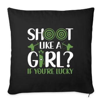 Shoot Like a Girl? - Archer Bow - Sofa pillowcase 17,3'' x 17,3'' (45 x 45 cm) - black - Front