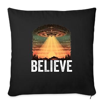 Ufo - Believe - Sofa pillowcase 17,3'' x 17,3'' (45 x 45 cm) - black - Front