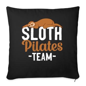 Pilates Instructor Teacher Sloth - Sofa pillowcase 17,3'' x 17,3'' (45 x 45 cm) - black - Front