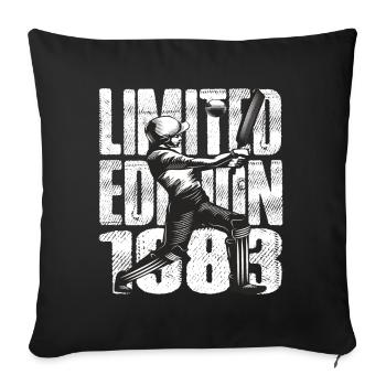 Limited Edition 1983 Limited Edition Cricket - Sofa pillowcase 17,3'' x 17,3'' (45 x 45 cm) - black - Front
