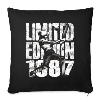 Limited Edition 1987 Limited Edition Cricket - Sofa pillowcase 17,3'' x 17,3'' (45 x 45 cm) - black - Front