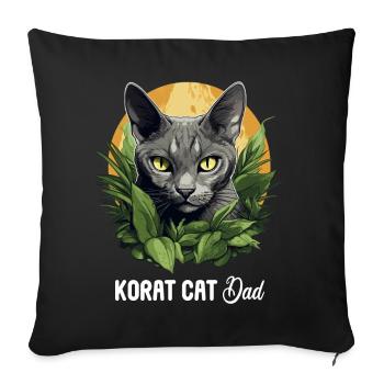 Korat Chaton Korat Chat - Housse de coussin décorative 45 x 45 cm - noir - Devant