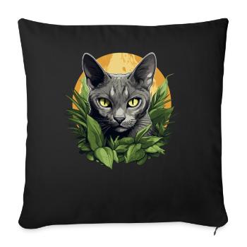 Korat Chaton Korat Chat - Housse de coussin décorative 45 x 45 cm - noir - Devant