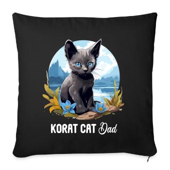 Korat Chaton Korat Chat - Housse de coussin décorative 45 x 45 cm - noir - Devant