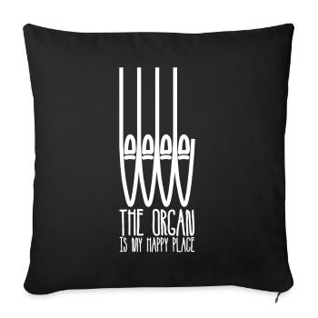 Organ Player Church Music Organist - Sofa pillowcase 17,3'' x 17,3'' (45 x 45 cm) - black - Front