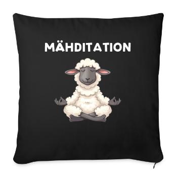 Mowing - Meditation Design - Sofa pillowcase 17,3'' x 17,3'' (45 x 45 cm) - black - Front