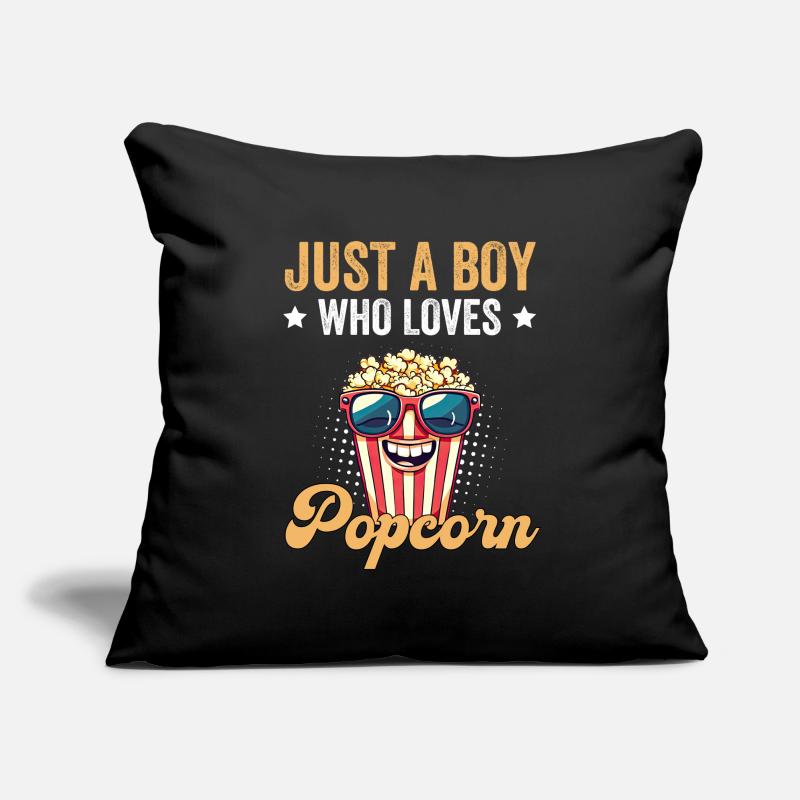 Juste un garçon qui aime le pop-corn Housse de coussin décorative 45 x 45 cm