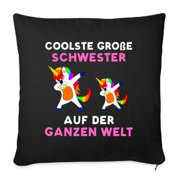 Coolste Große Schwester Auf Der Ganzen Welt - Sofakissenbezug 45 x 45 cm - Schwarz - Vorne