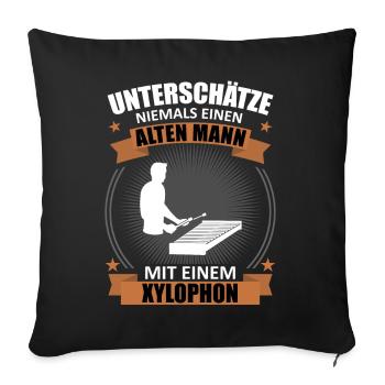 Old Master on the Xylophone Indomitable Gift - Sofa pillowcase 17,3'' x 17,3'' (45 x 45 cm) - black - Front