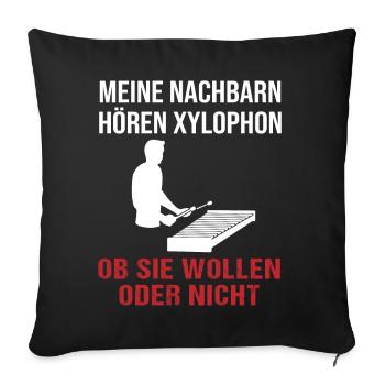 Xylophone Sounds for the Neighbors Gift - Sofa pillowcase 17,3'' x 17,3'' (45 x 45 cm) - black - Front