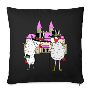Château Poulet Poulets Royal Volaille Château - Housse de coussin décorative 45 x 45 cm - noir - Devant