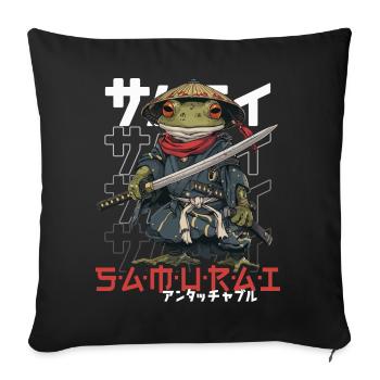 Samurai Frog Kawaii Japanese Ninja Frog - Sofa pillowcase 17,3'' x 17,3'' (45 x 45 cm) - black - Front