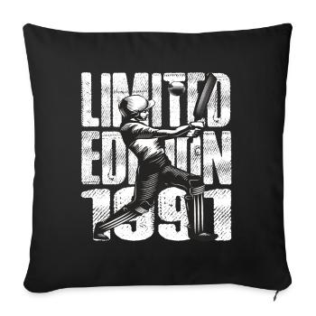 Limited Edition 1991 Limited Edition Cricket - Sofa pillowcase 17,3'' x 17,3'' (45 x 45 cm) - black - Front