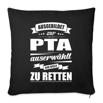 Ausgebildet Zur PTA Abschluss Bestanden - Sofakissenbezug 45 x 45 cm - Schwarz - Vorne