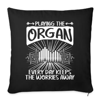 Organist Organ Player Music - Sofa pillowcase 17,3'' x 17,3'' (45 x 45 cm) - black - Front