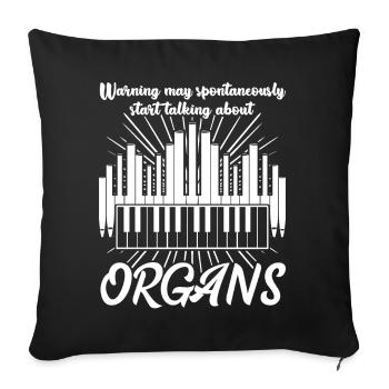 Organ Player Organist - Sofa pillowcase 17,3'' x 17,3'' (45 x 45 cm) - black - Front