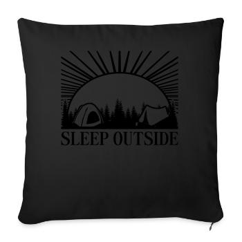 Camping Randonnée Motivation Tente Extérieure - Housse de coussin décorative 45 x 45 cm - noir - Devant