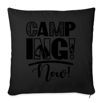 Camping Motivation Randonnée Tente En Plein Air - Housse de coussin décorative 45 x 45 cm - noir - Devant