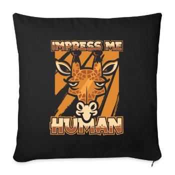 Impress Me Humain Giraffidés Africains Girafe Nubienne - Housse de coussin décorative 45 x 45 cm - noir - Devant