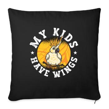 Calopsitte Mes enfants ont des ailes Amateur d’oiseaux ornementaux - Housse de coussin décorative 45 x 45 cm - noir - Devant