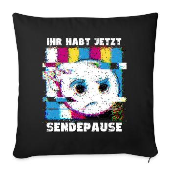You now have a break from broadcasting - No signal - Sofa pillowcase 17,3'' x 17,3'' (45 x 45 cm) - black - Front