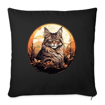 Maine Coon Kätzchen Maine Coon Katze - Sofakissenbezug 45 x 45 cm - Schwarz - Vorne