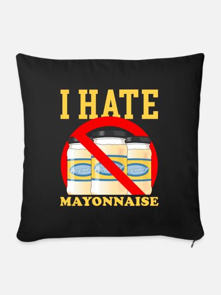 Mayo Mayonnaise Geschenk - Sofakissenbezug 45 x 45 cm - Schwarz