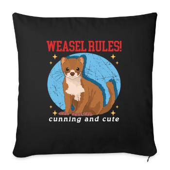 Weasel Mouse Weasel Hermännchen Gift - Sofa pillowcase 17,3'' x 17,3'' (45 x 45 cm) - black - Front