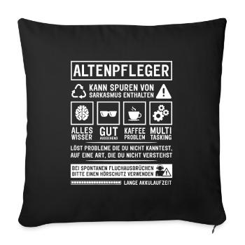 Peut contenir des traces de sarcasme - Housse de coussin décorative 45 x 45 cm - noir - Devant