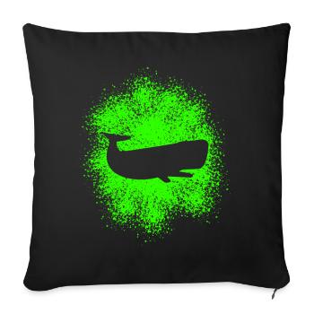 Sperm Whale Ocean Protector - Sofa pillowcase 17,3'' x 17,3'' (45 x 45 cm) - black - Front